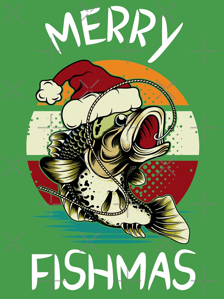 Funny Christmas Bass Fishing Shirt Merry Fishmas - Christmas