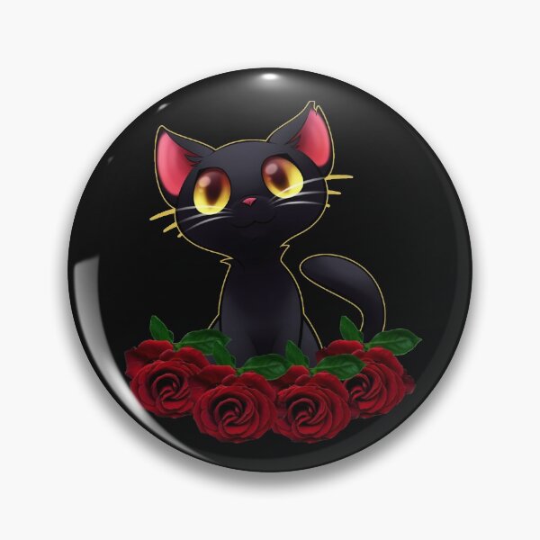 Item preview, Black Cat With Flower Cute Cat With Red Flower  designed and sold by Hanaahashem.