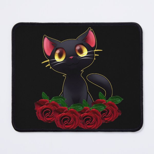 Item preview, Black Cat With Flower Cute Cat With Red Flower designed and sold by Hanaahashem.