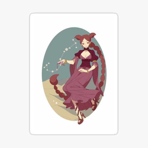 "Scorpio - The Zodiac Sign Cute Anime Girl Style Art" Sticker for Sale