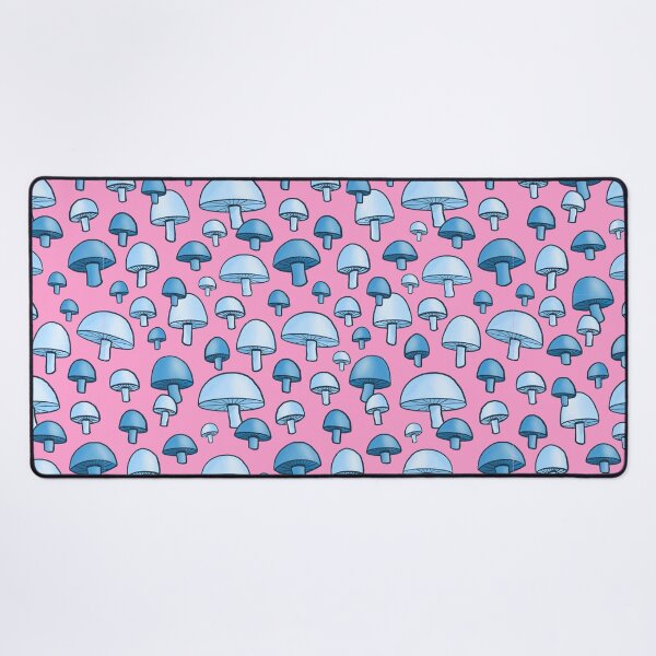 Item preview, Blue shroom pattern on pink designed and sold by SuttleDesignCo.