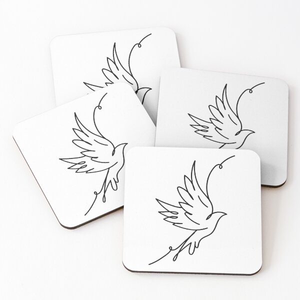 Item preview, Flying Bird Line Drawing Single Continuous Line Bird Dove Bohemian Minimalist Beige Boho  designed and sold by BuyIrishArt.