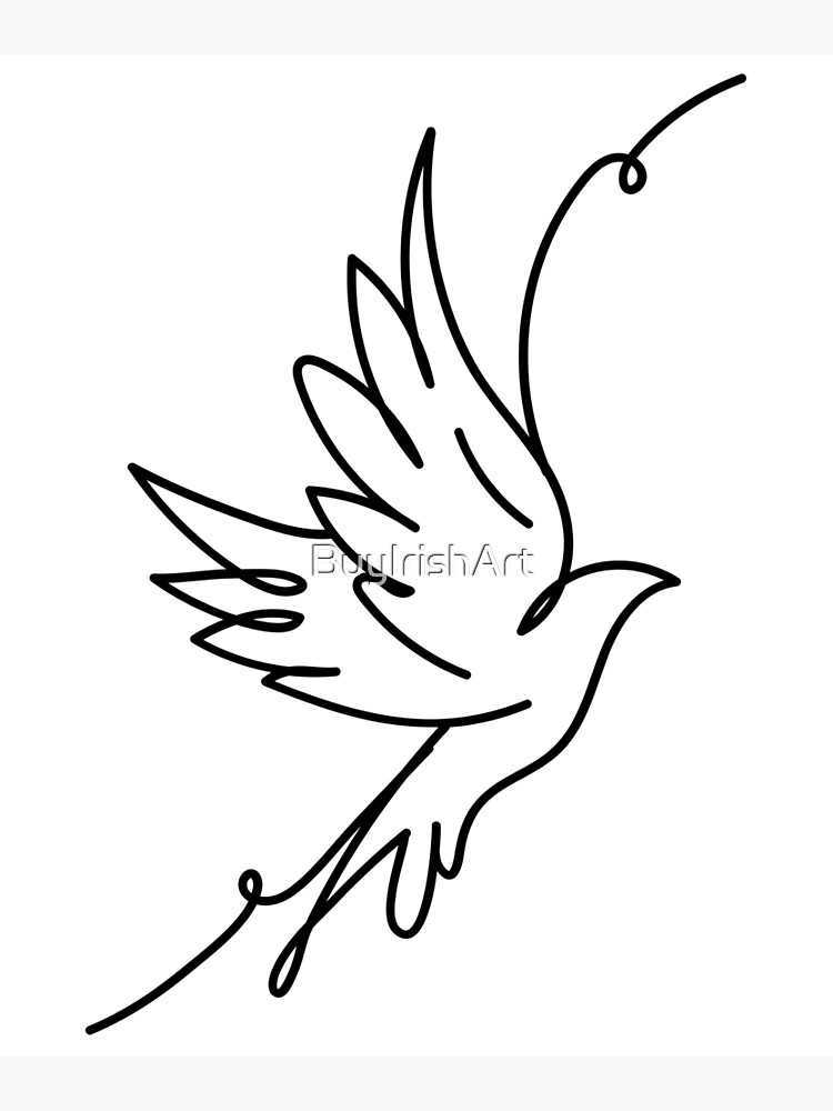The Dove Silhouette is Drawn in Various Lines of Black Color. Pigeon Bird  Logo, Peace Symbol, Tattoo Stock Illustration - Illustration of graphic,  contour: 170290650