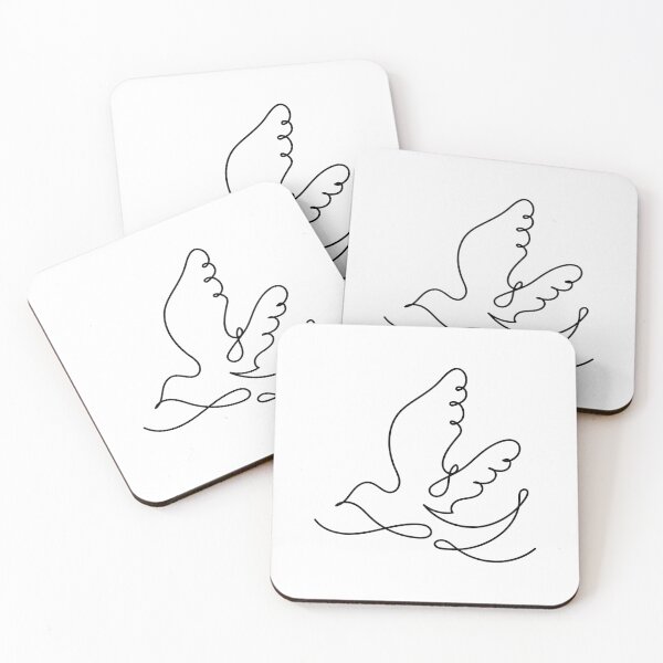 Item preview, Flying Bird Line Drawing Single Continuous Line Bird Dove Bohemian Minimalist Beige Boho  designed and sold by BuyIrishArt.