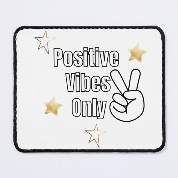 Item preview, Positive vibes only with a peace sign and gold stars designed and sold by Malz03.