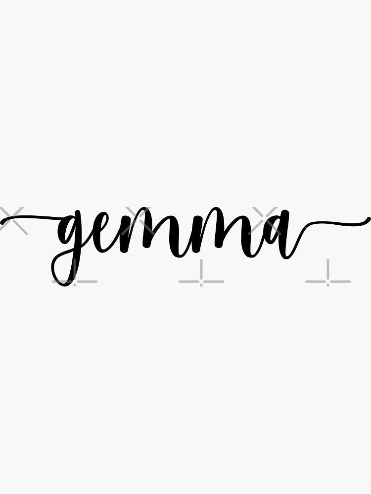 "Gemma Name Label Beautiful Calligraphy" Sticker for Sale by sourpanda