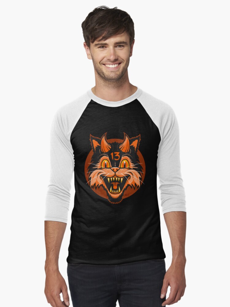 Thumbnail 1 of 3, Baseball ¾ Sleeve T-Shirt, FrightFall2021: Bad Luck designed and sold by ChadSavage.