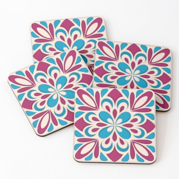 Item preview, RED & BLUE TILE TILES PATTERN designed and sold by Melanie-Palmer.