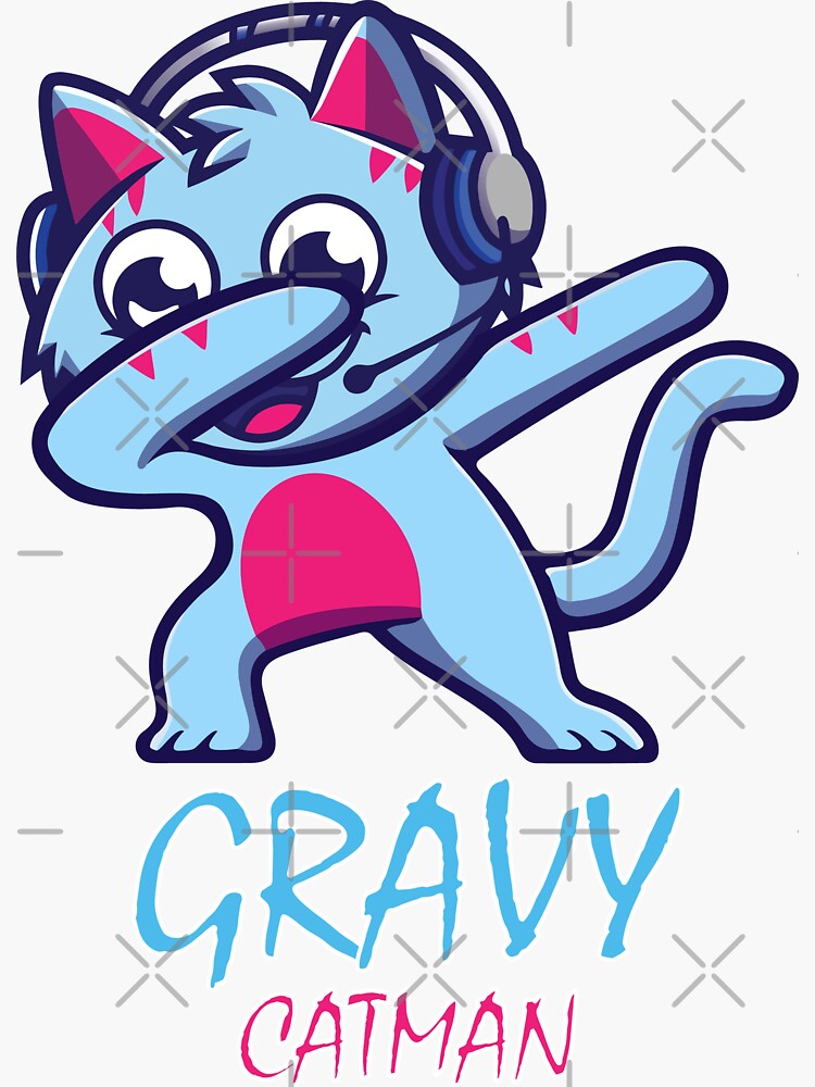 "Gravy Cat Man gravycatman gaming" Sticker for Sale by lachheb Redbubble
