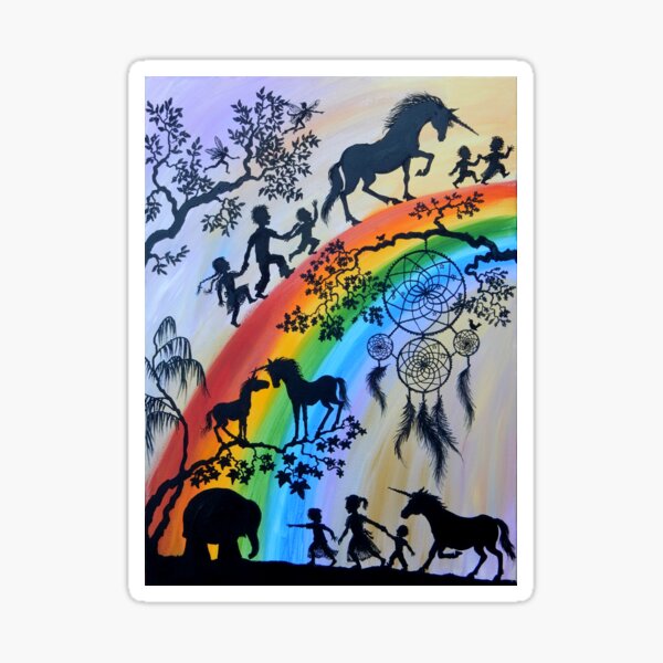 Silhouette Unicorns & Dreamcatchers Sticker