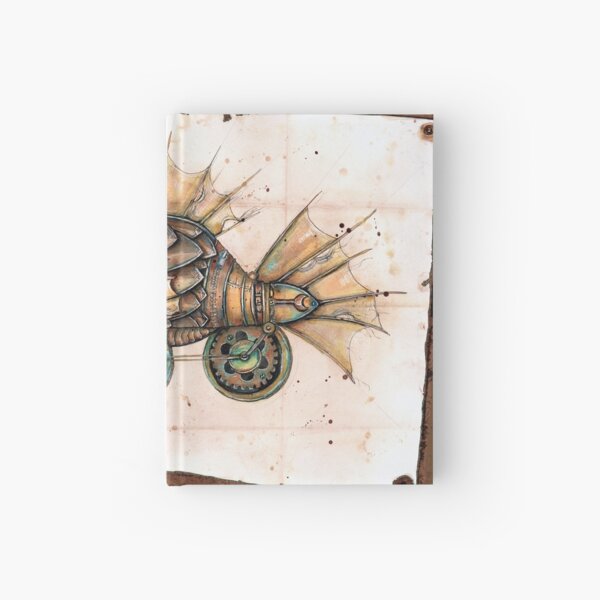 Steampunk pirana fish Hardcover Journal