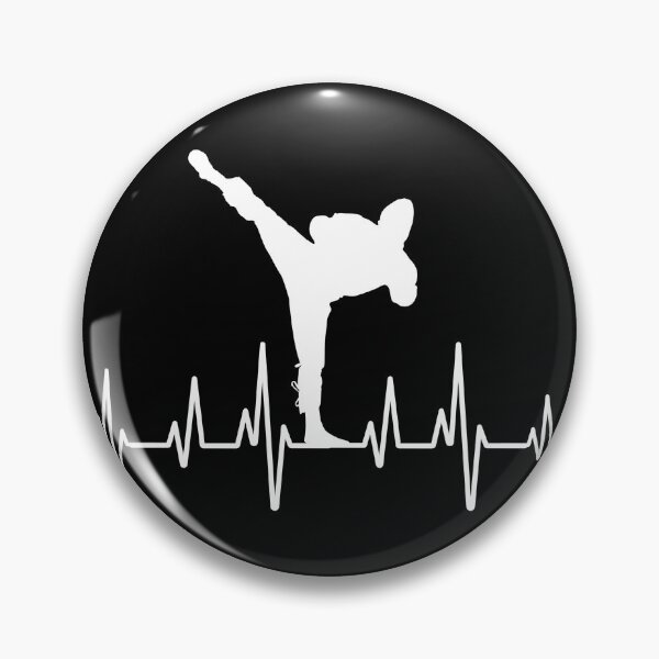 Item preview, Man martial art silhouettes on heartbeat designed and sold by RetComly.