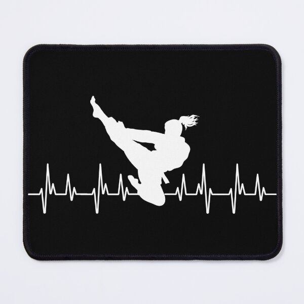 Item preview, Female martial art silhouettes on heartbeat designed and sold by RetComly.