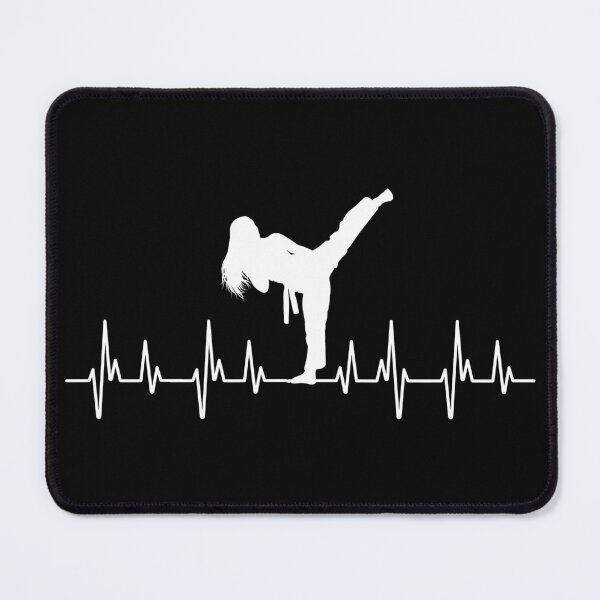 Item preview, Female martial art silhouette on heartbeat designed and sold by RetComly.