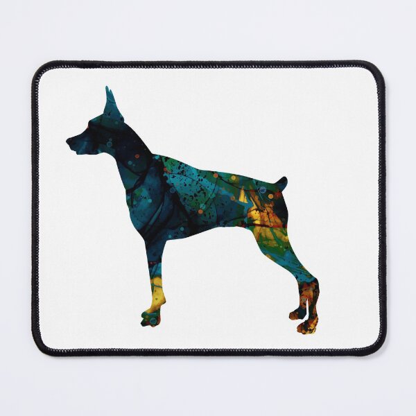 Artikelvorschau, Abstrakte bunte Farbe Dobermann Dobie Hundegeschenk entworfen und verkauft von LusterCraft.