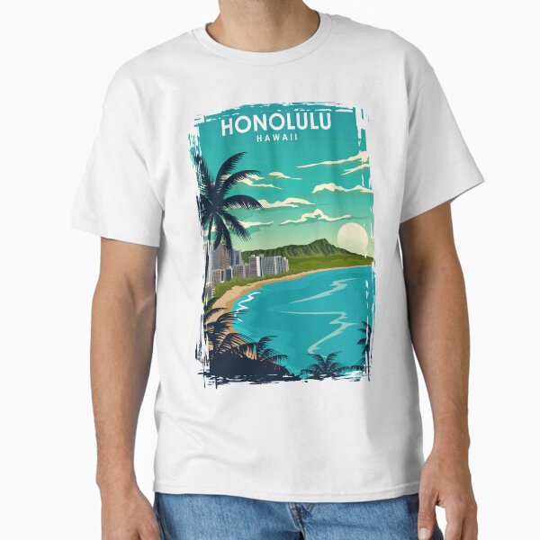Item preview, Honolulu Hawaii Vintage Minimal City Travel Poster designed and sold by Stadify.