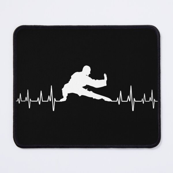 Item preview, Man martial art silhouette on heartbeat designed and sold by RetComly.