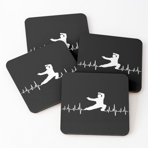 Item preview, Man martial art silhouette on heartbeat designed and sold by RetComly.
