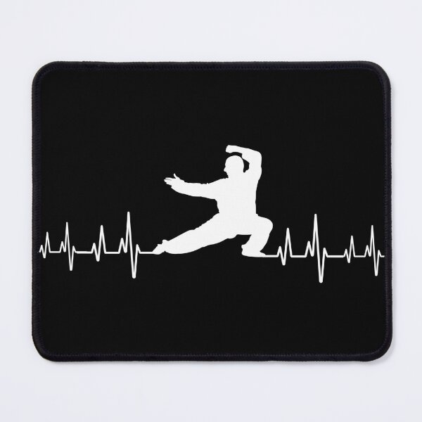 Item preview, Man martial art silhouette on heartbeat designed and sold by RetComly.
