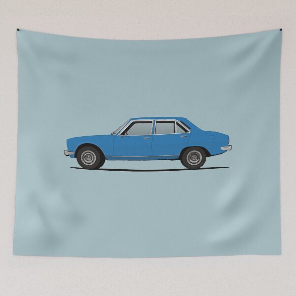 Item preview, 504 sedan - blue - side view designed and sold by knappidesign.