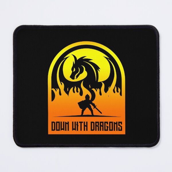 Item preview, Down With Dragons Logo in Flames Yellow Red Gradient designed and sold by MonstersofRoll.