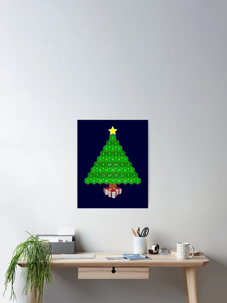 Thumbnail 2 of 3, Poster, Pascal's Triangle Math Christmas Tree designed and sold by rewstudio.