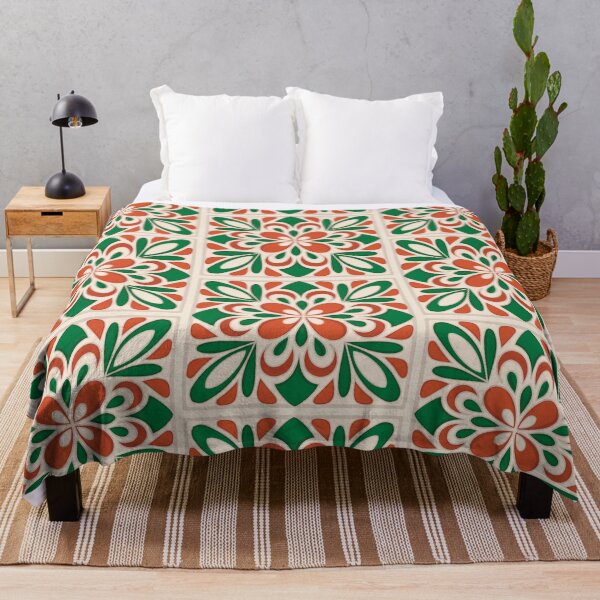 Item preview, RED & GREEN TILE TILES PATTERN designed and sold by Melanie-Palmer.