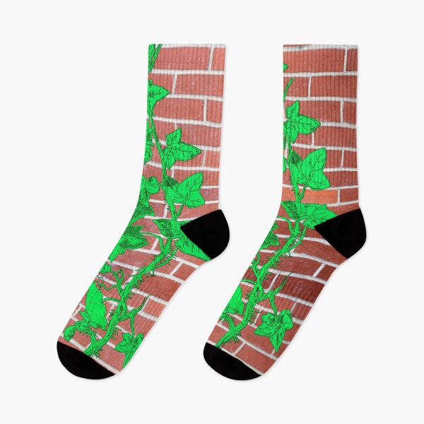 Item preview, IVY LEAGUE Socks with Red Brick Wall and Ivy designed and sold by SOCKSbySBD.