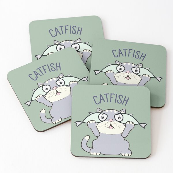 Item preview, Funny Cat With Fish Pun - Catfish Looking Fur Love designed and sold by ViewerEqualsPhoton.