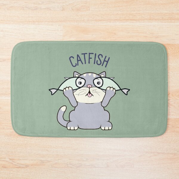 Item preview, Funny Cat With Fish Pun - Catfish Looking Fur Love designed and sold by ViewerEqualsPhoton.