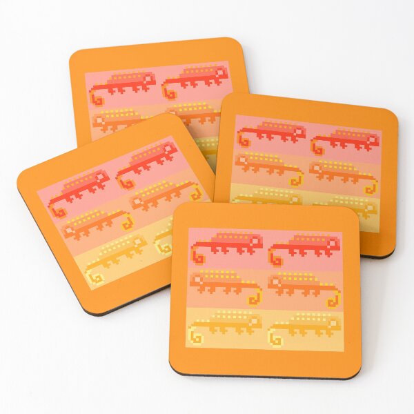 Item preview, Little Orange Pixel Lizards designed and sold by rin3d .