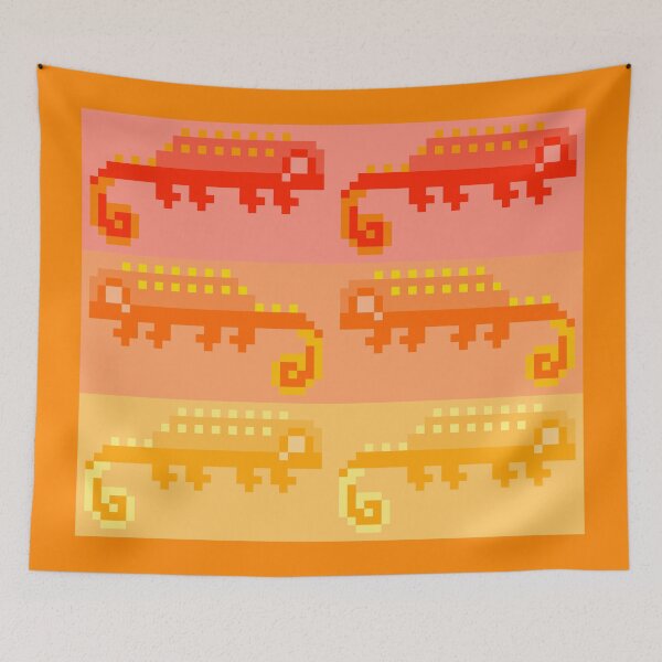 Item preview, Little Orange Pixel Lizards designed and sold by rin3d .