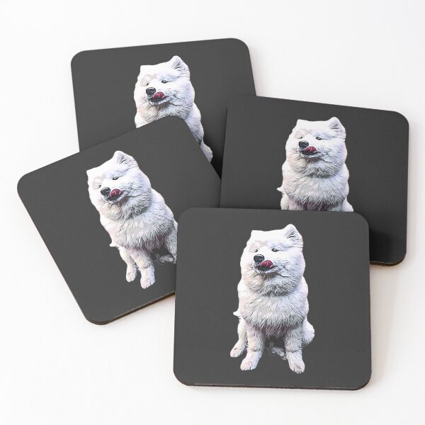 Item preview, Samoyed Cute White Dog Licking Face designed and sold by Elarex.