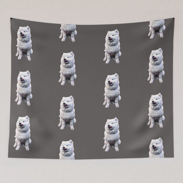 Item preview, Samoyed Cute White Dog Licking Face designed and sold by Elarex.