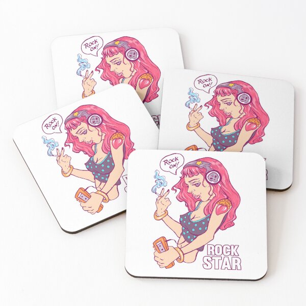 Item preview, Rocker Girl with headphones  designed and sold by Dmetalx Art Apparel.