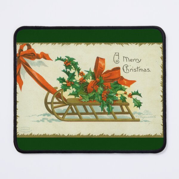 Item preview, A Merry Christmas. (Sled with holly) by Ellen Clapsaddle designed and sold by Amanda1775.