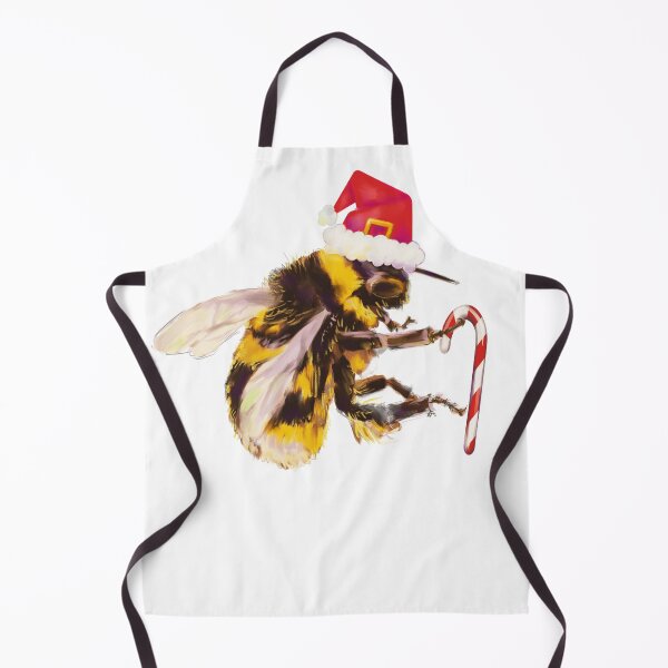 Item preview, Cute Christmas Bumble Bee with Hat and Candy Cane designed and sold by techno-mantis.
