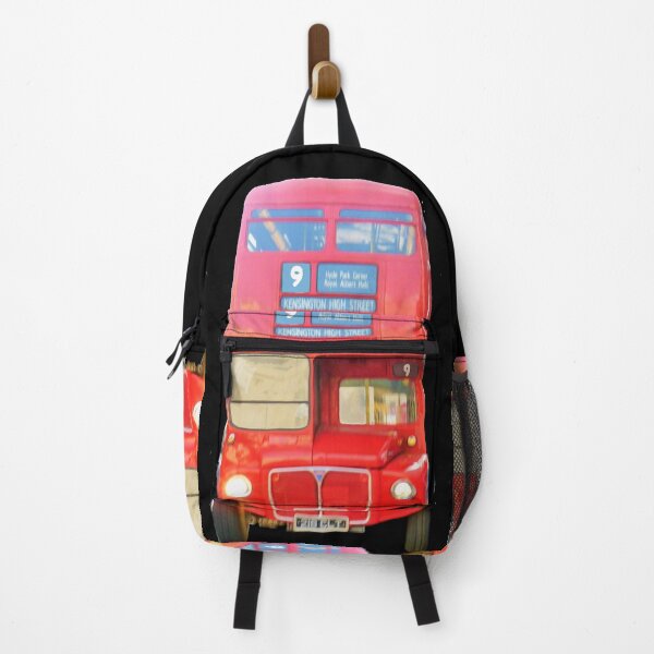 Item preview, Red London Bus black background designed and sold by Haloproductions.