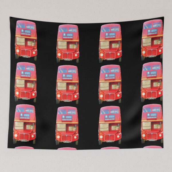Item preview, Red London Bus black background designed and sold by Haloproductions.