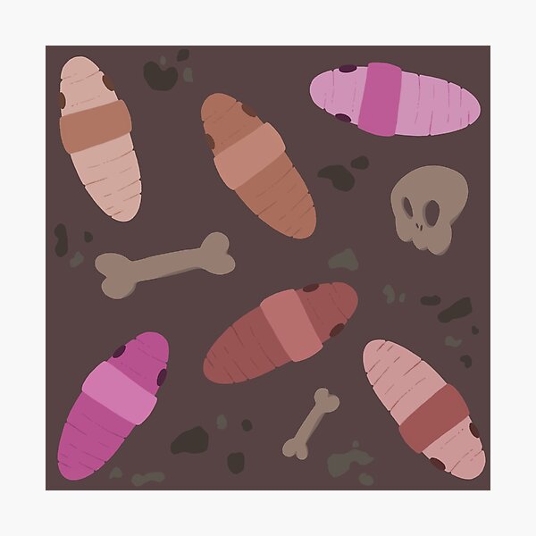 Item preview, Worms - Pink - Scattered in Dirt designed and sold by Risky Beetle.