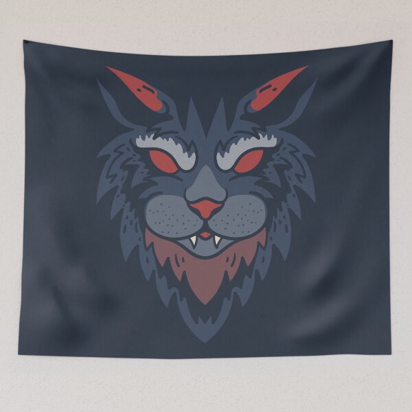 Item preview, angry face cat with red eyes designed and sold by COLORS STORE.