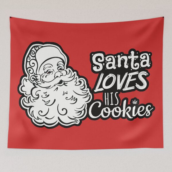 Item preview, Stoned Santa-Santa loves his cookies-Funny Stoner Christmas  designed and sold by YomeHayin.
