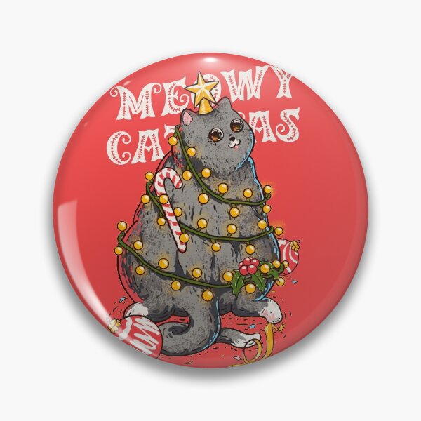 Item preview, Merry Catmas - Funny Chonky Cat dressed as a Chritmas Tree | New Year 2021 | Chonk, Chonker, Chonkster, Fat cat butt. RED designed and sold by Any Color Designs.