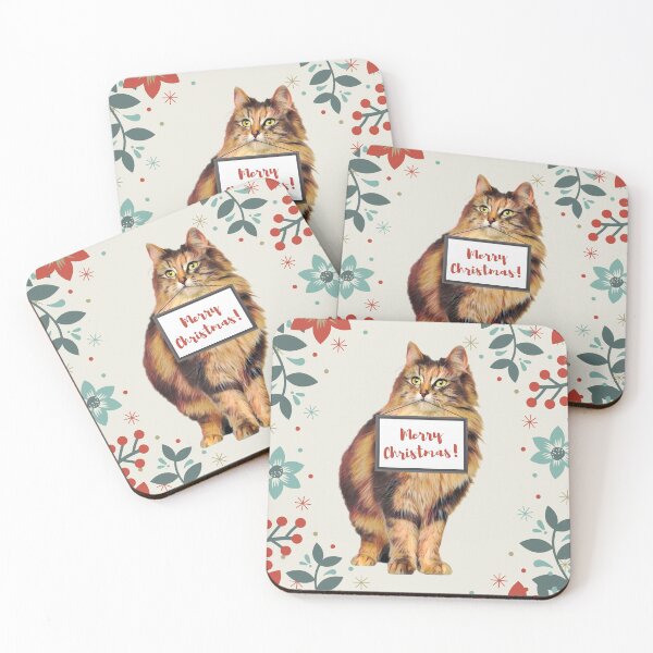 Item preview, Christmas Norwegian Forest cat designed and sold by AnnaAndVibes.