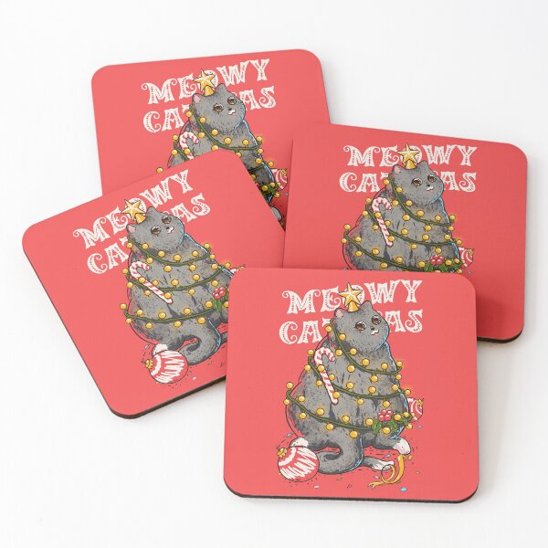 Item preview, Merry Catmas - Funny Chonky Cat dressed as a Chritmas Tree | New Year 2021 | Chonk, Chonker, Chonkster, Fat cat butt. RED designed and sold by Any Color Designs.