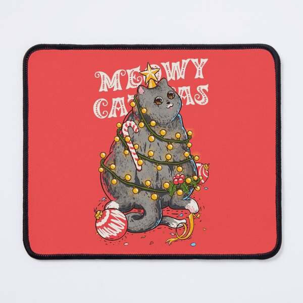 Item preview, Merry Catmas - Funny Chonky Cat dressed as a Chritmas Tree | New Year 2021 | Chonk, Chonker, Chonkster, Fat cat butt. RED designed and sold by Any Color Designs.