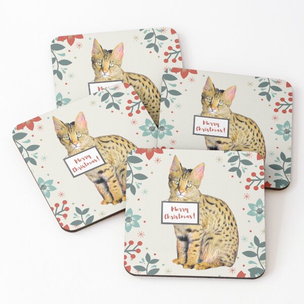 Item preview, Christmas Savannah cat designed and sold by AnnaAndVibes.