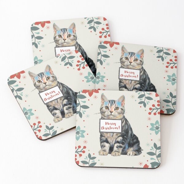 Item preview, Christmas American Shorthair cat designed and sold by AnnaAndVibes.