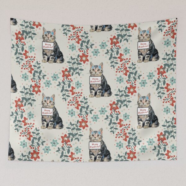 Item preview, Christmas American Shorthair cat designed and sold by AnnaAndVibes.