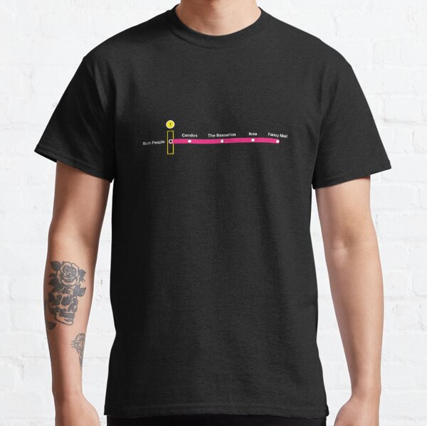 Line 4 Stubway Parody Map Classic T-Shirt